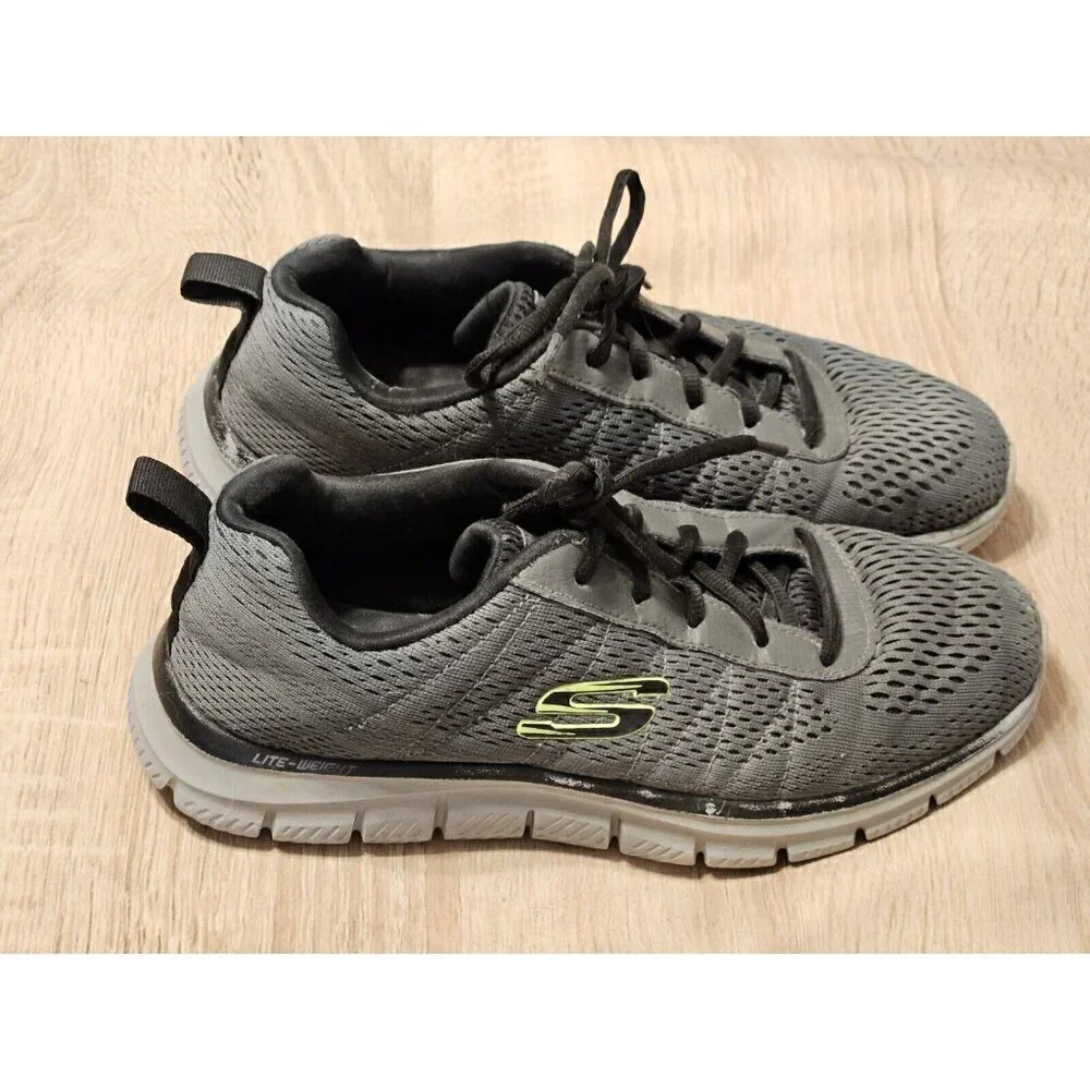 Skechers Track Moulton Oxford Athletic Shoes Sneakers Mens Size 7 Gray & Green